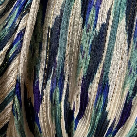 Karen Kane Teal Metallic LP Tie Front Top - Picture 12 of 13